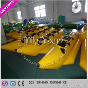 Popular Hottest PVC Type Yellow Inflatable Banana Boat for Lake
